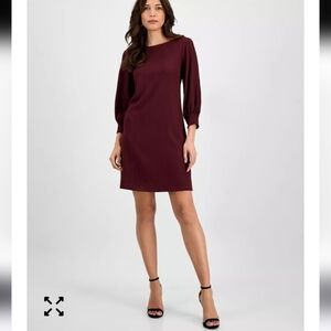 Sandra Darren Women's Balloon-Sleeve Shift Dress Sz XL Red NWT Cocktail